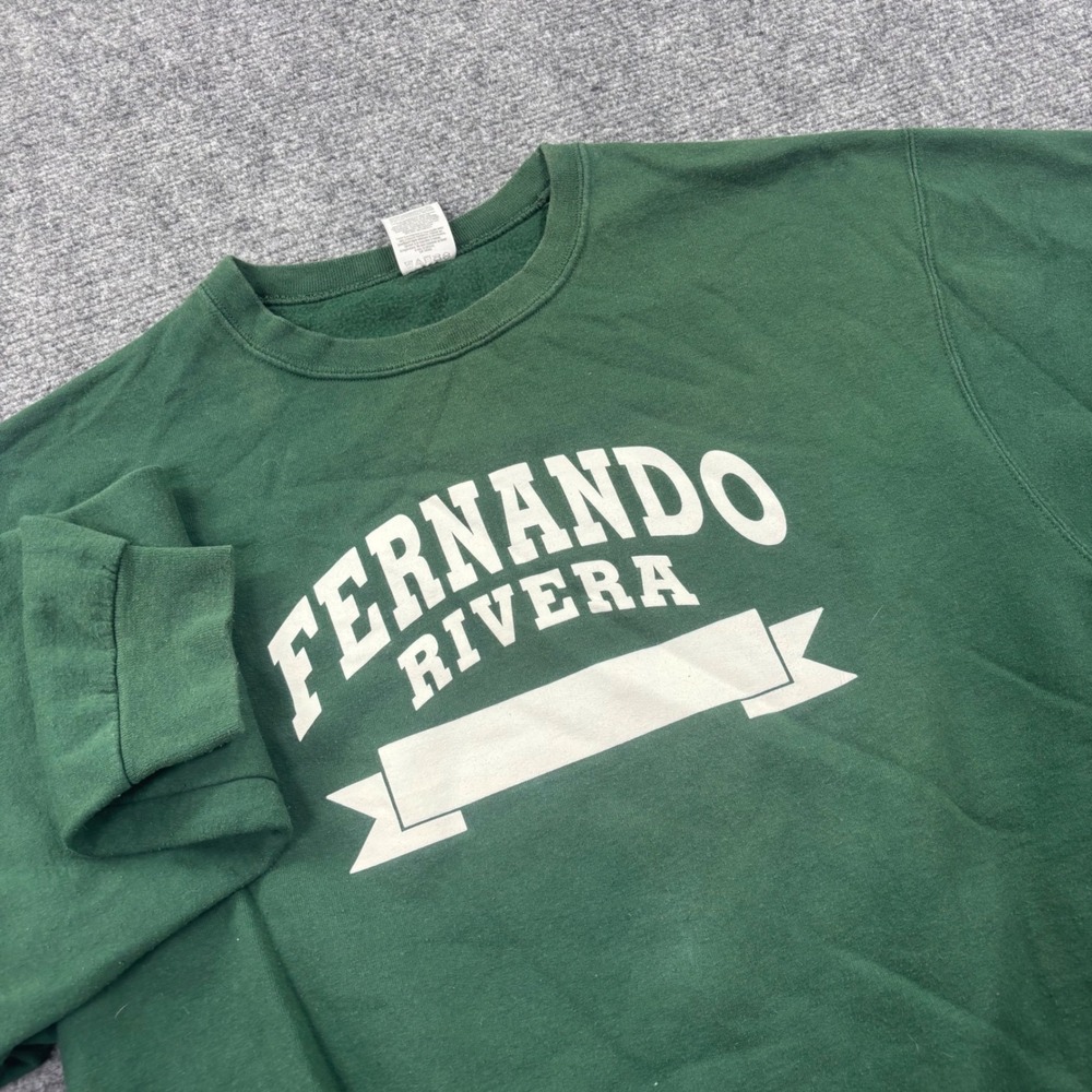 Jerzees Sweatshirt Large Green Fernando Rivera Graphic Pullover‎ Mens